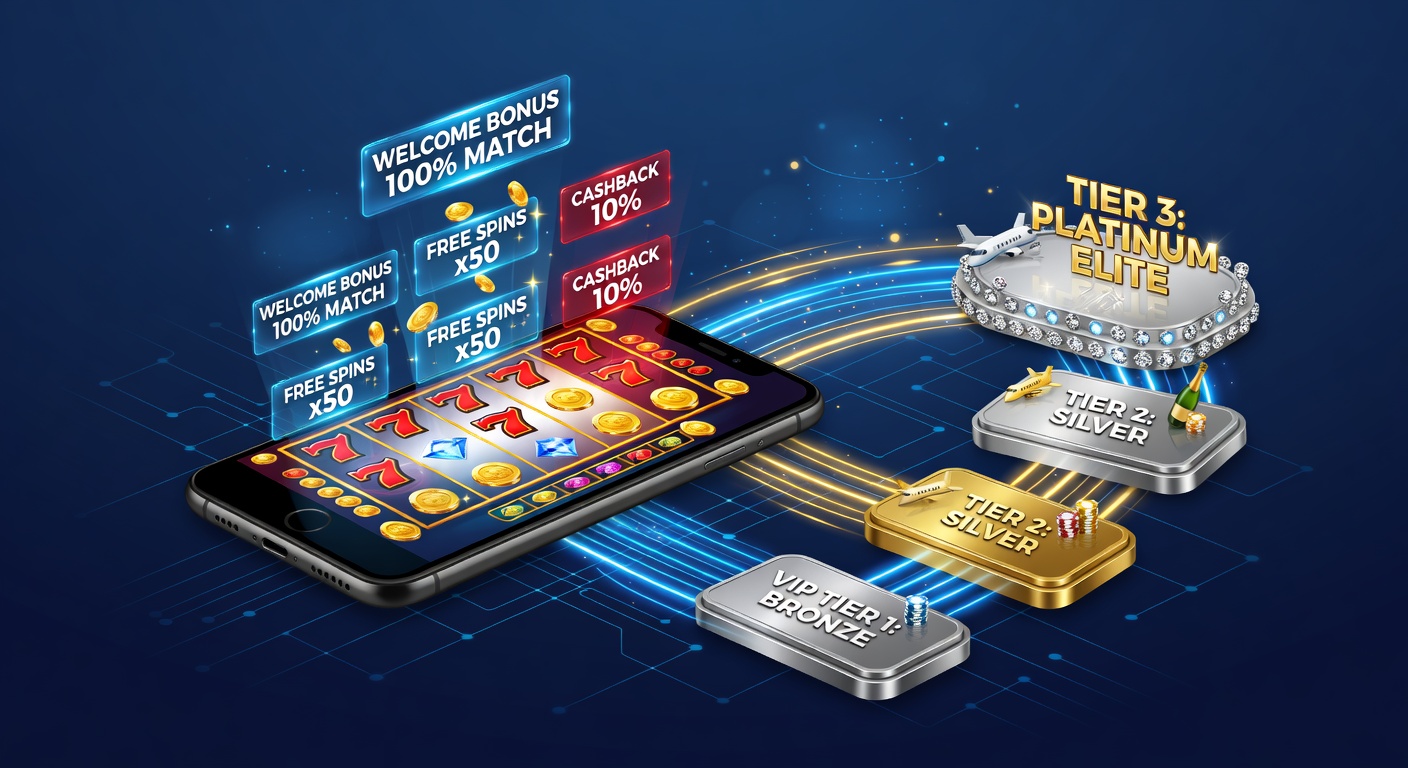 Mobile Slot-Interface mit gestapelten Bonus-Layern auf einem Smartphone-Display