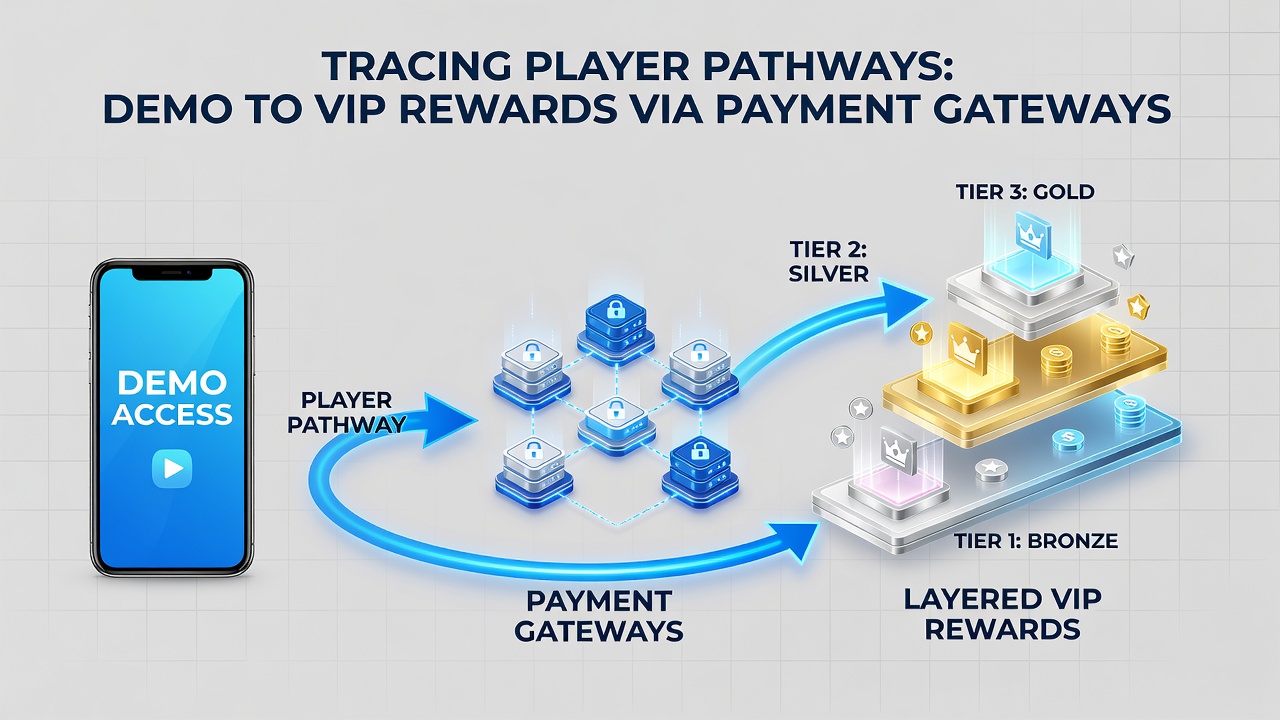 Darstellung gestaffelter VIP-Belohnungen und Zahlungspfade in mobilen Slots